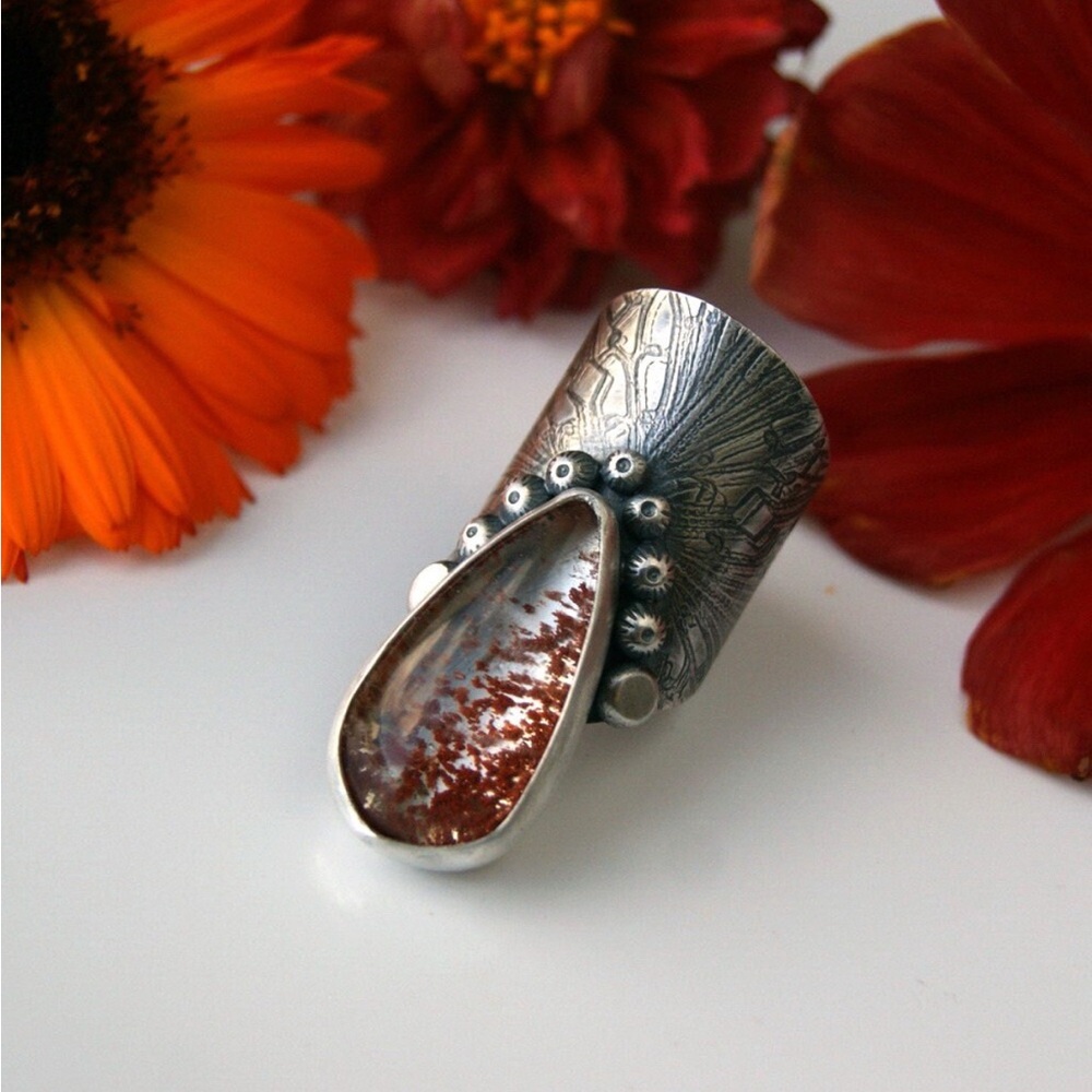 🪭 Fire Beneath the Ice - Lodolite Sterling Ring
